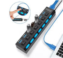 Hub USB 2.0 7 Portas Expansor USB para PC Notebook Pendrive
