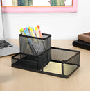 Organizador de Mesa em Metal com 3 Divisórias – Porta Canetas e Clips
