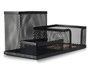 Organizador de Mesa em Metal com 3 Divisórias – Porta Canetas e Clips