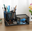 Organizador de Mesa em Metal com 3 Divisórias – Porta Canetas e Clips