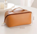 Necessaire Feminina Grande Couro PU Bolsa para Maquiagem e Viagem