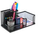 Organizador de Mesa em Metal com 3 Divisórias – Porta Canetas e Clips