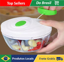 Processador Manual de Alimentos 500ml 3 Lâminas Triturador de Legumes e Temperos