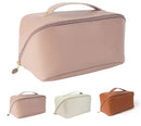 Necessaire Feminina Grande Couro PU Bolsa para Maquiagem e Viagem