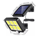 Luminária Solar 120 LEDs COB Sensor de Presença 3 Funções Neverdie