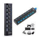 Hub USB 2.0 7 Portas Expansor USB para PC Notebook Pendrive