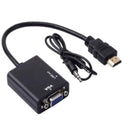 Adaptador Conversor HDMI para VGA com Saída de Áudio 1080P
