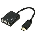 Adaptador Conversor HDMI para VGA com Saída de Áudio 1080P