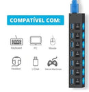 Hub USB 2.0 7 Portas Expansor USB para PC Notebook Pendrive