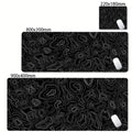 Mouse Pad Gamer XXL Black White Strata Desk Mat Grande Antiderrapante