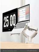 Desktop NB F160 + FP-2 Gas Spring Dual Arm for 17"-27" Monitor Holder + 10"-17" Laptop Support Air Press Mount Stand Load 2-9kg