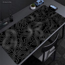 Mouse Pad Gamer XXL Black White Strata Desk Mat Grande Antiderrapante