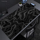 Mouse Pad Gamer XXL Black White Strata Desk Mat Grande Antiderrapante