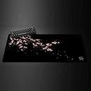 Mouse Pad Gamer XXL Black Sakura Kawaii Desk Mat Flor de Cerejeira
