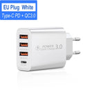 Carregador Turbo 20W 2 Portas USB Carregamento Rápido Universal