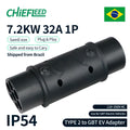 Adaptador EV Chiefleed Tipo 2 IEC 62196 para GBT 32A até 22KW