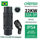 Adaptador EV Chiefleed Tipo 2 IEC 62196 para GBT 32A até 22KW