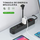 Filtro de Linha Coibeu 5 Tomadas 3 USB 2500W Cabo 1,9m Proteção Contra Sobrecarga