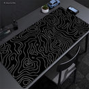 Mouse Pad Gamer XXL Black White Strata Desk Mat Grande Antiderrapante