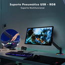 Suporte Articulado para Monitor RGB Braço Ajustável Ergonômico Gamer