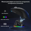Mouse Gamer SOLAKAKA SM822 SM820 Tri-Mode 24000 DPI com Dock de Carregamento