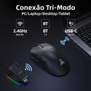 Mouse Gamer SOLAKAKA SM822 SM820 Tri-Mode 24000 DPI com Dock de Carregamento