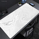 Mouse Pad Gamer XXL Black White Strata Desk Mat Grande Antiderrapante