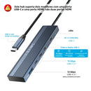 Docking Station ACASIS 5 em 1 USB-C – Hub 10Gbps com Vídeo 4K e Carregamento PD