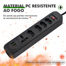 Filtro de Linha Coibeu 5 Tomadas 3 USB 2500W Cabo 1,9m Proteção Contra Sobrecarga