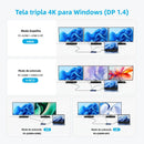 Docking Station ACASIS 14 em 1 USB-C com 3 Monitores 4K
