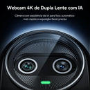 Webcam EMEET Piko 4K UHD Dual Camera com 3 Microfones para Streaming