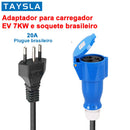 Adaptador TAYSLA CEE 32A para Tomada Brasileira 20A Carregador Veículo Elétrico